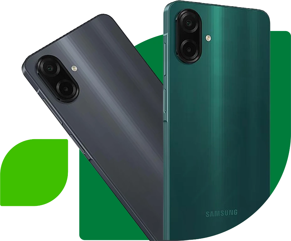 Dois celulares novos com a identidade PayJoy, disponíveis para financiamento